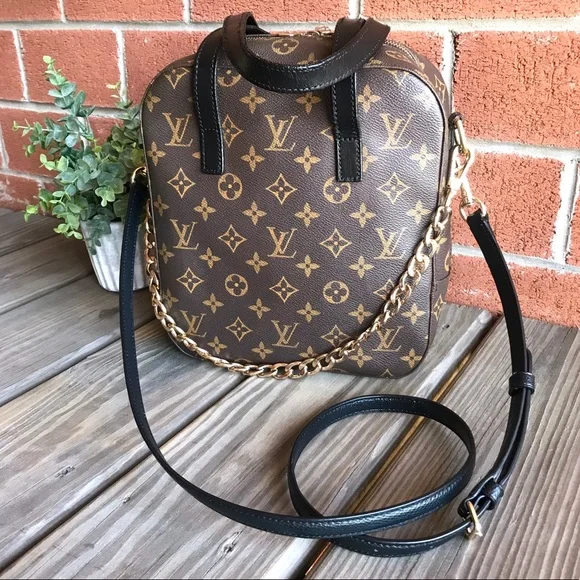 Louis Vuitton Monogram Satchel with Black and Gold Accents - Picture 6 of 8